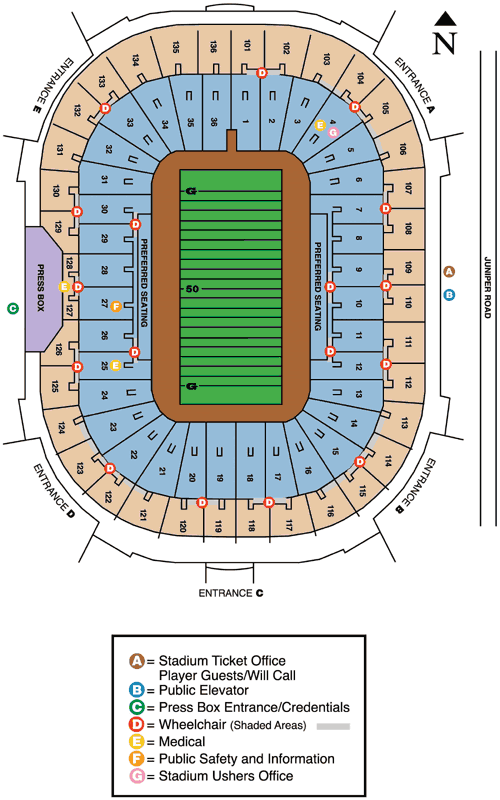 Nd Seating Chart Football Stadium